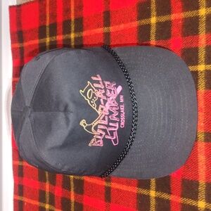 Vtg Build-All Lumber Crosslake, MN Snapback Hat Cap w/Rope